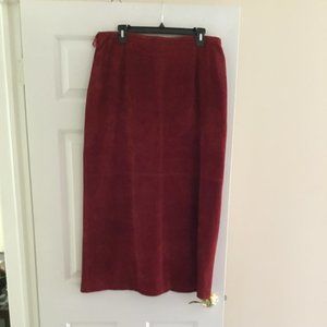 Rust colored suede skirt